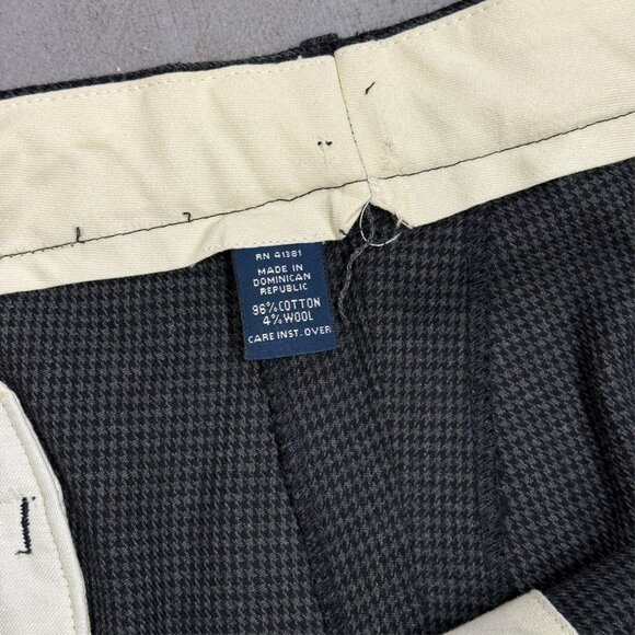 Polo Ralph Lauren Pleated Dress Pants Cotton Wool Trousers Houndstooth 36x27 - Picture 6 of 11